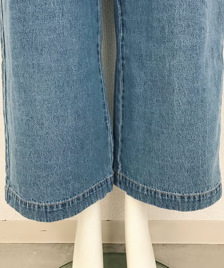 DENIM RIBBON SALOPETTE