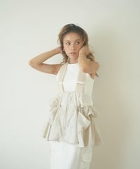 DRAWSTRING FRILL VEST