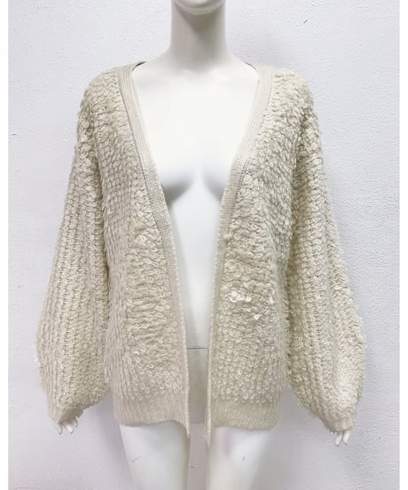 LOOP KNIT CARDIGAN (IVORY)