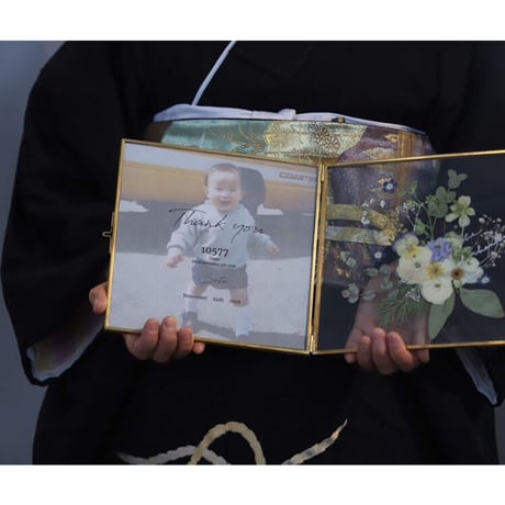 wedding贈呈品 :  flower frame -double-