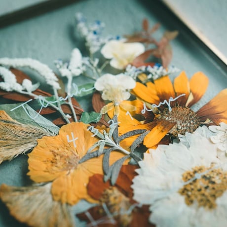 wedding贈呈品 :  flower frame -double-