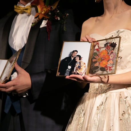 wedding贈呈品 :  flower frame -double-