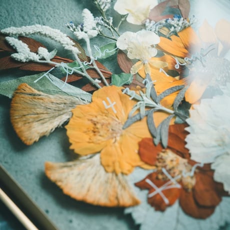 wedding贈呈品 :  flower frame -double-