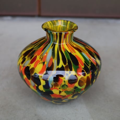 FIDRIO｜Vase Belly  blak×yellow