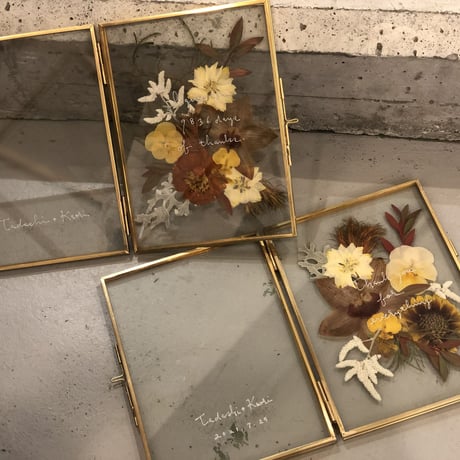 wedding贈呈品 :  flower frame -double-