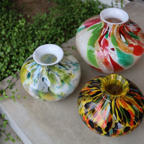 FIDRIO｜Vase Belly  blak×yellow