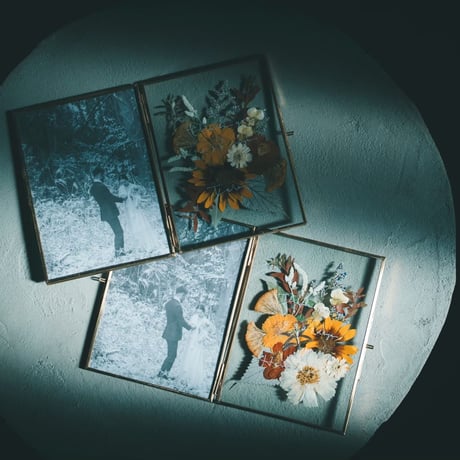 wedding贈呈品 :  flower frame -double-