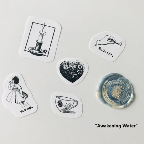 【ekot spectrum works/檸檬はソワレ】Original Wrapping Sticker Set (シール5枚+シーリングワックスステッカー1枚) ／I～P