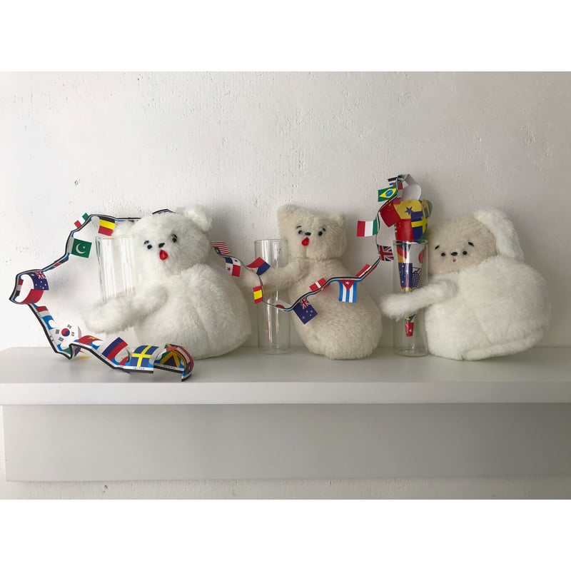 tata】くまのぬいぐるみ一輪挿し・アイボリー | Gumee