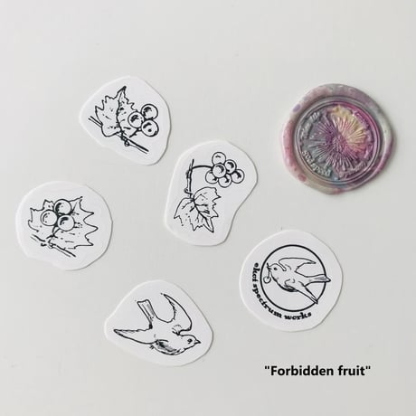 【ekot spectrum works/檸檬はソワレ】Original Wrapping Sticker Set (シール5枚+シーリングワックスステッカー1枚) ／A～H