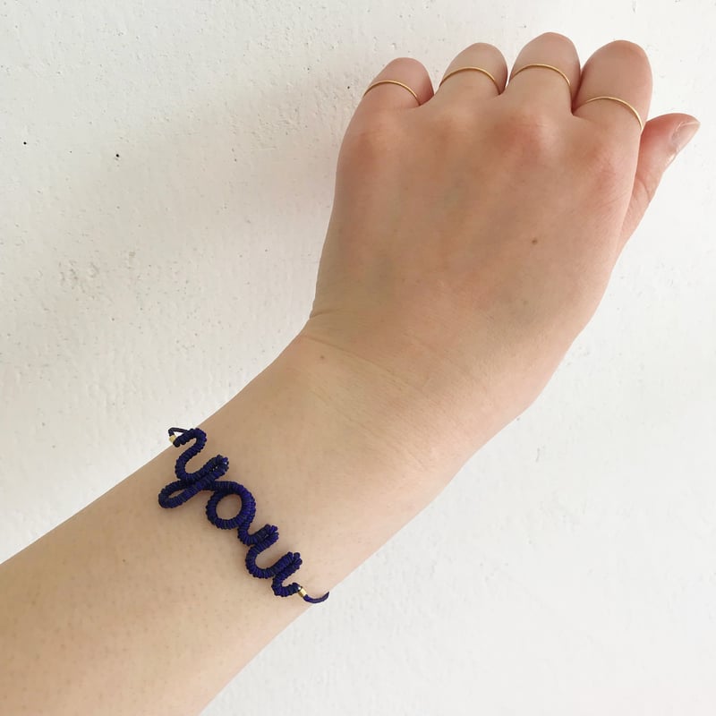 chankae】くみひもブレスレット／ ”you” （紺） | Gumee