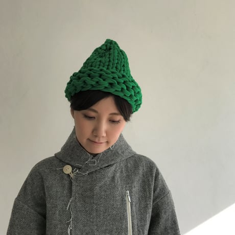 【proef】AMO 手編みニット帽(Green)