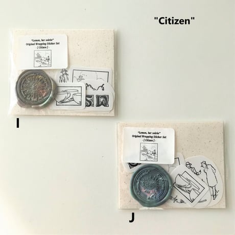 【ekot spectrum works/檸檬はソワレ】Original Wrapping Sticker Set (シール5枚+シーリングワックスステッカー1枚) ／I～P