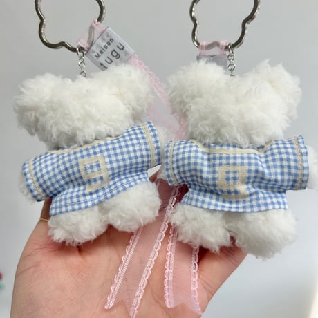 【Maison tugu】くまちゃんキーホルダー (おはなの金具)
