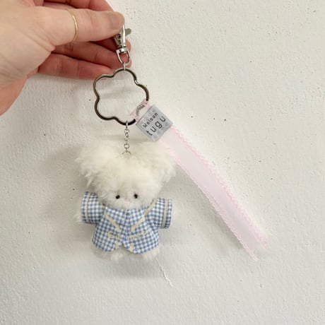 【Maison tugu】くまちゃんキーホルダー (おはなの金具)