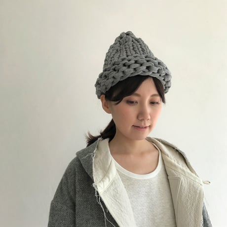 ◎【proef】AMO 手編みニット帽(Grey)