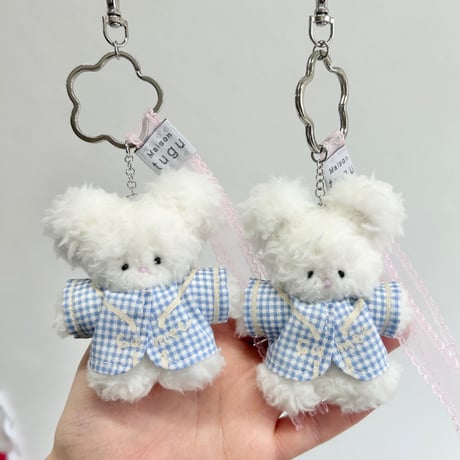 【Maison tugu】くまちゃんキーホルダー (おはなの金具)