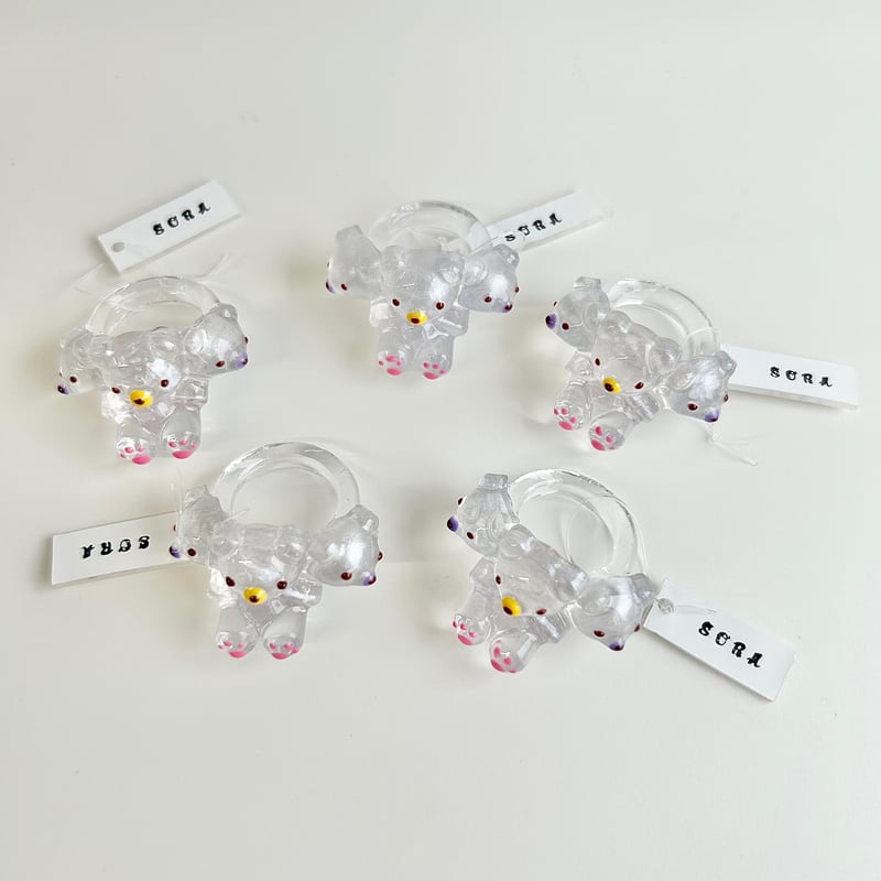 くま×ICECREAM リング ☆桃色くまさん～棒アイス☆キーリング・バックチャーム その他