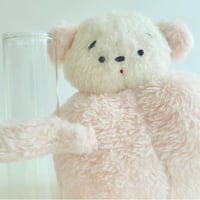 【tata】くまのぬいぐるみ一輪挿し・ピンク×アイボリー
