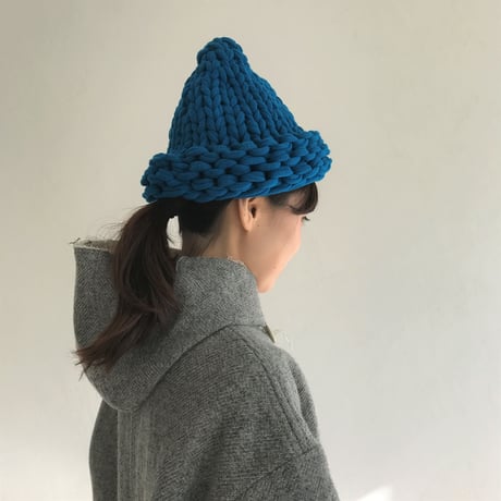 ◎【proef】AMO 手編みニット帽(Blue)