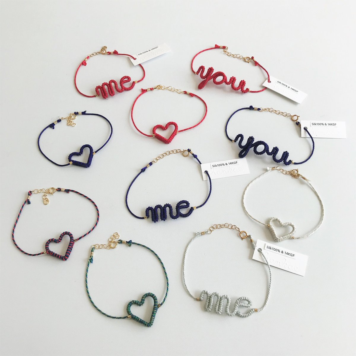 chankae】くみひもブレスレット／ハート （赤） | Gumee