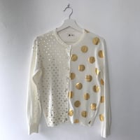 【Spologum】HALF＆HALF CARDI [DOT PLAY-OFF WH]／ゴールド