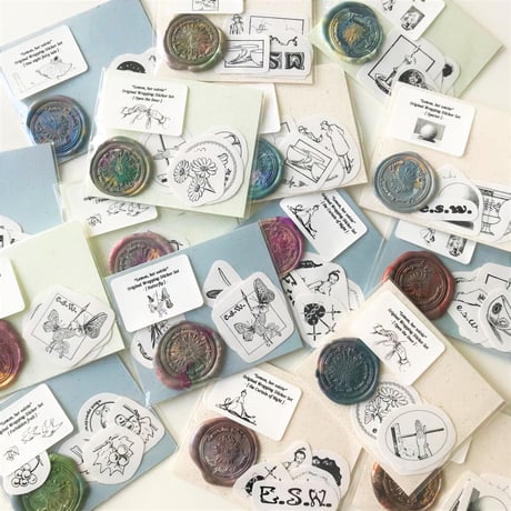 【ekot spectrum works/檸檬はソワレ】Original Wrapping Sticker Set (シール5枚+シーリングワックスステッカー1枚) ／A～H