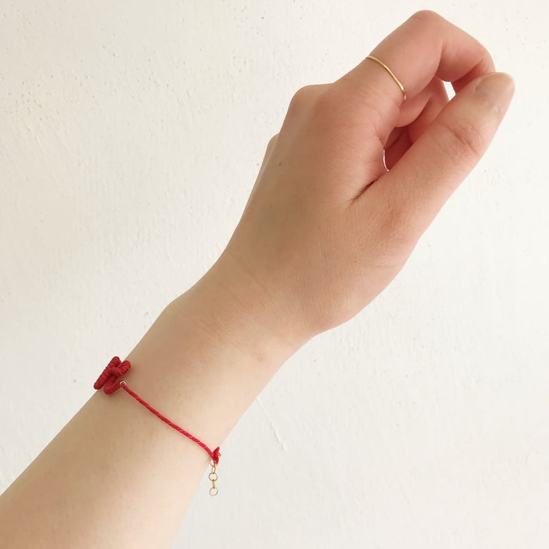 chankae】くみひもブレスレット／ ”me” （赤） | Gumee