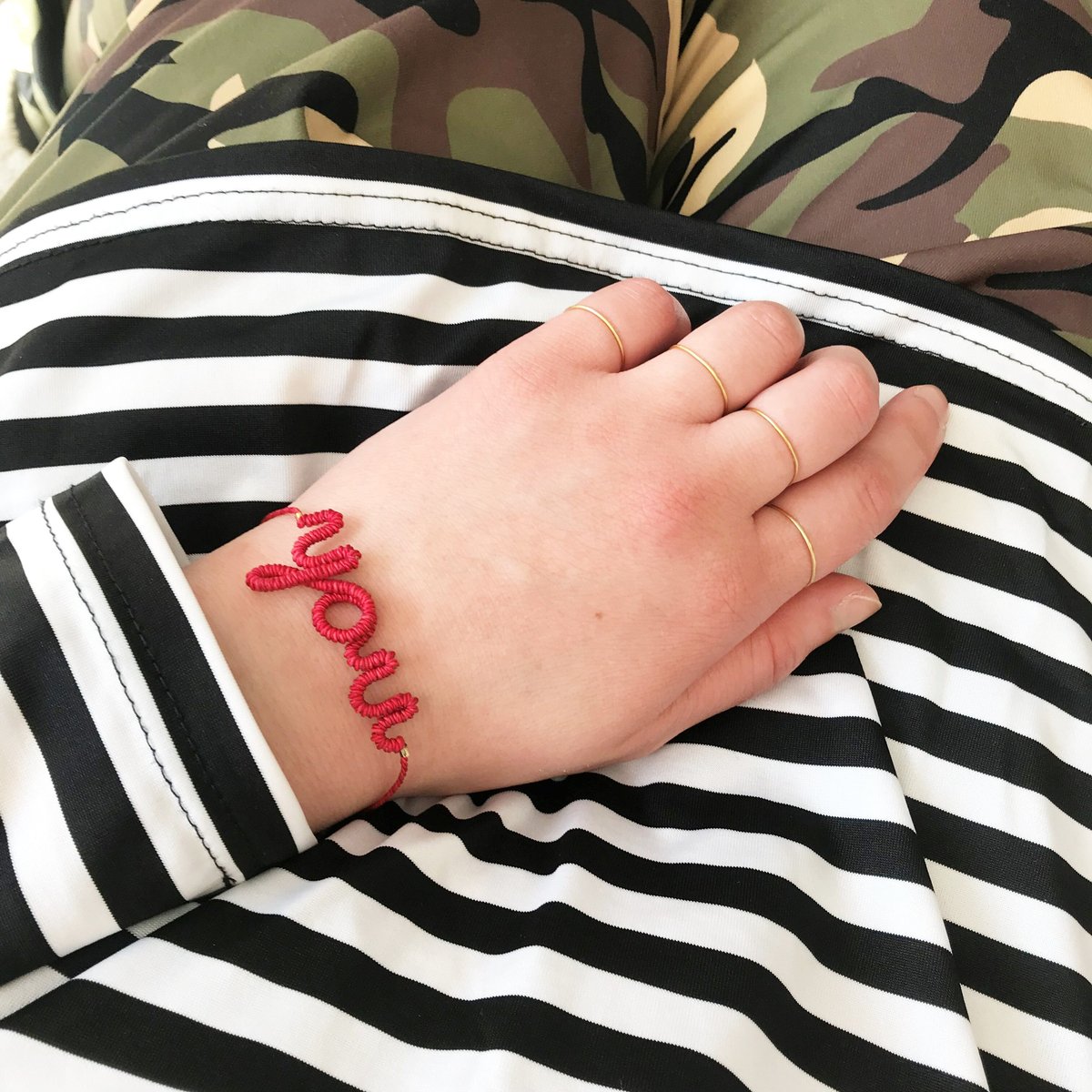 chankae】くみひもブレスレット／ ”you” （赤） | Gumee