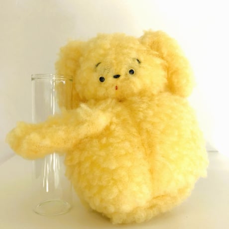 【tata】いぬのぬいぐるみ一輪挿し・きいろのボア