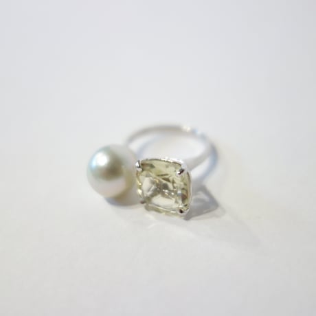 Akoya Perl＋Lemon Quartz RING