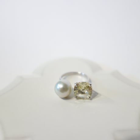 Akoya Perl＋Lemon Quartz RING