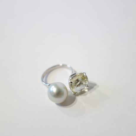 Akoya Perl＋Lemon Quartz RING
