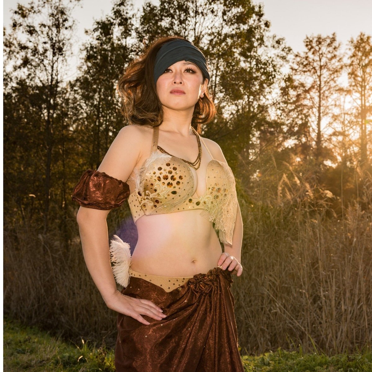 ベリーダンス 衣装 HISHAM 青 ブルー ベージュ マーメイド 【公式通販】