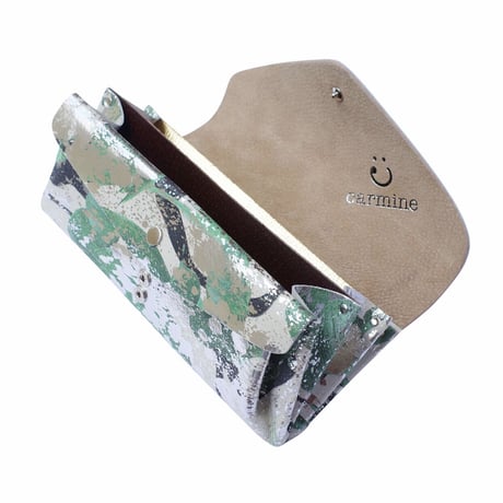 New! レザー ロングウォレット リキッド【Leather Long Wallet Liquid】silver/シルバー　～carmine～
