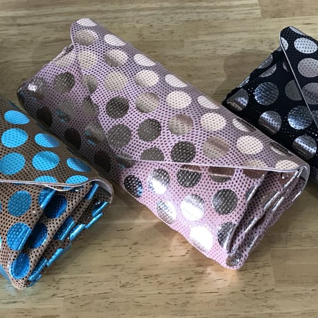 ドットレザーロングウォレット【Dot Leather Long Wallet 】black/ブラック　～carmine～