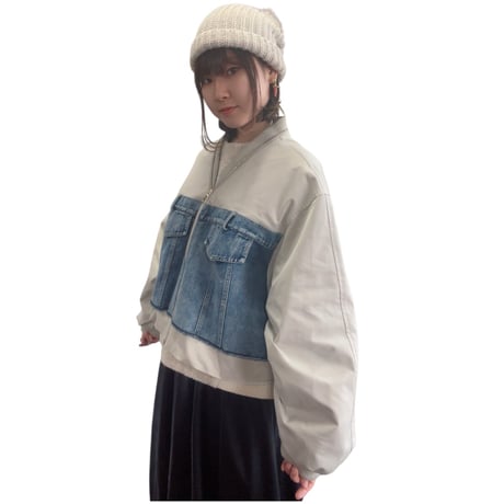 異素材デニムブルゾン　~micalle micalle~ MMG108JDC