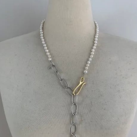 volume chain pearl necklace BRN-3484　 〜bluerank〜