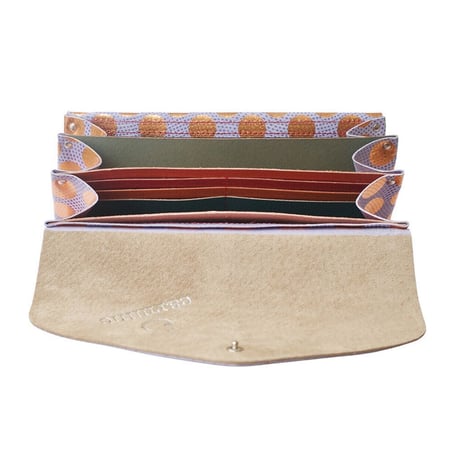 ドットレザーロングウォレット【Dot Leather Long Wallet 】black/ブラック　～carmine～
