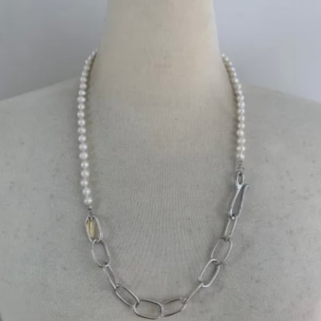 volume chain pearl necklace BRN-3484　 〜bluerank〜