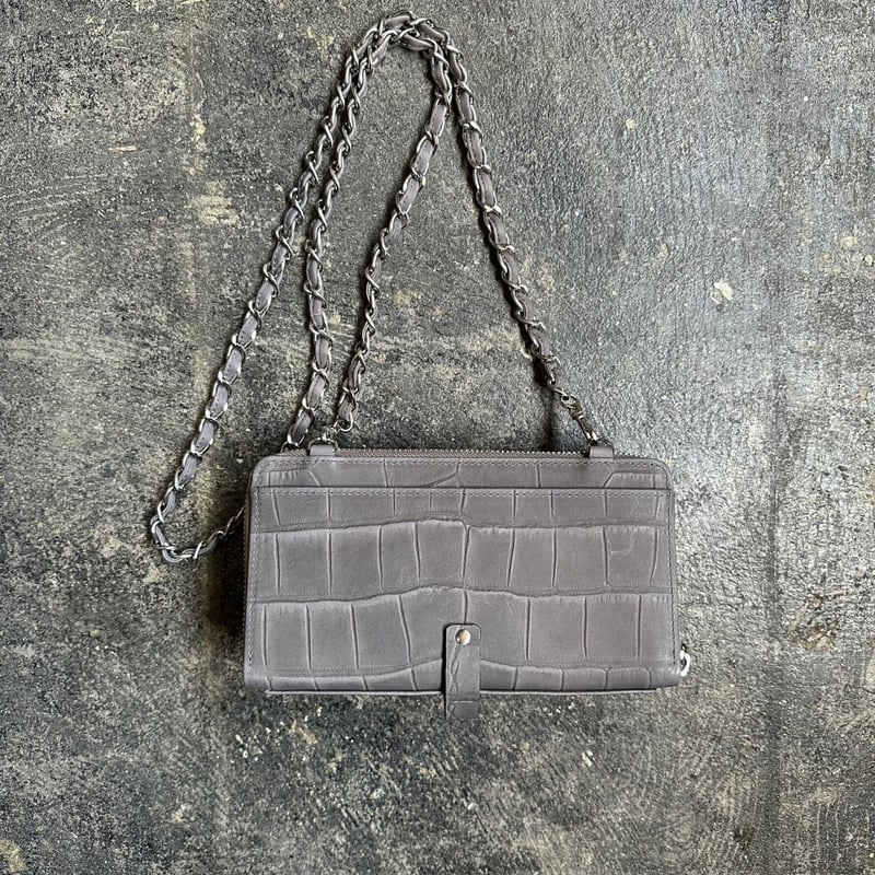 M.U.L. エムユーエル ウォレットショルダーキルティング灰グレー