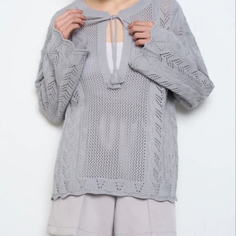 Mill mesh knit -Ice Gray- 4570132018465～muel chic～