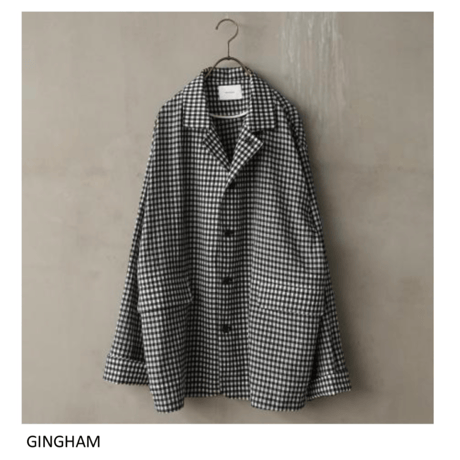 予約商品!2026ss MNN-JK-093 GINGHAM CHECK SPINDLE JKT　〜MANON〜