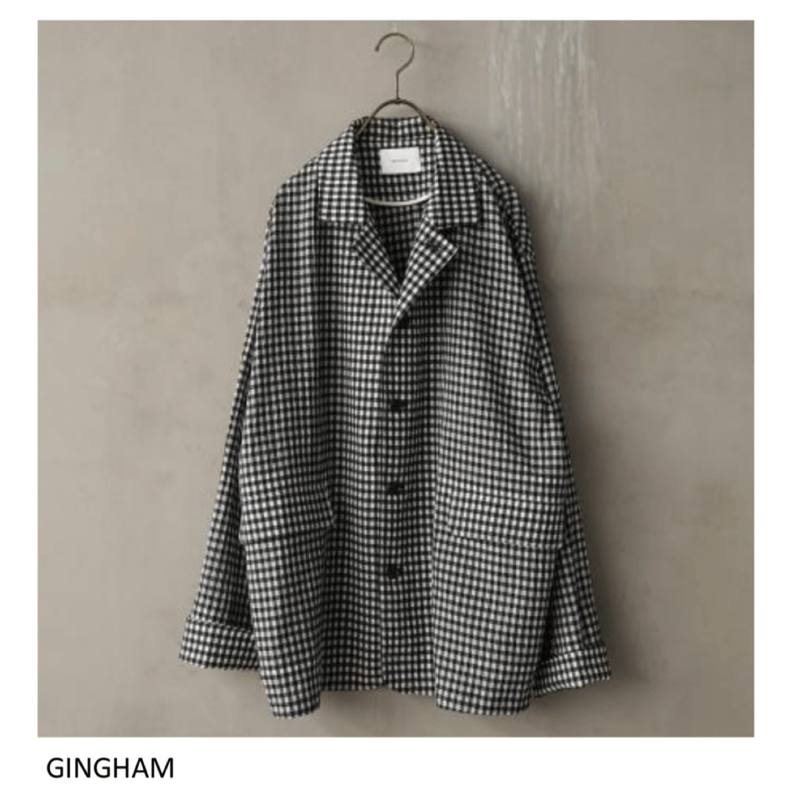 予約商品!2026ss MNN-JK-093 GINGHAM CHECK SPINDLE JK