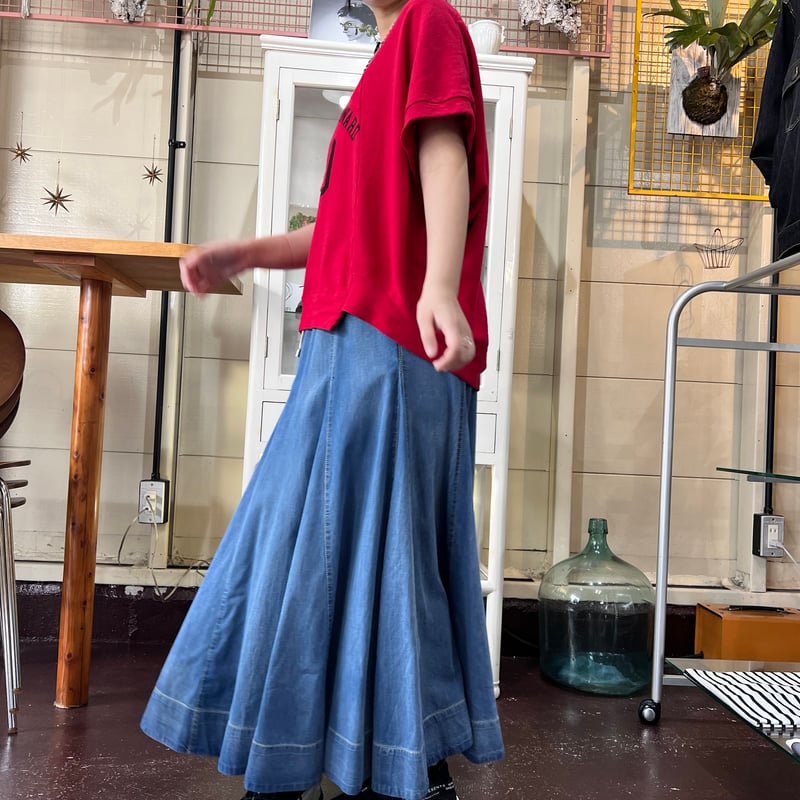 2024s マチ付きダンガリーフレアスカート 814306 〜ayane〜 | selec 