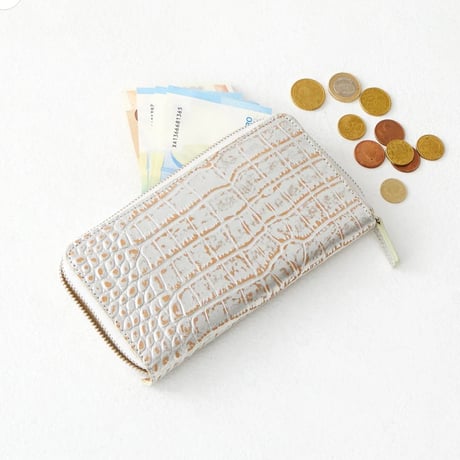 Round Zip (Croco Embossed)～Coquette～