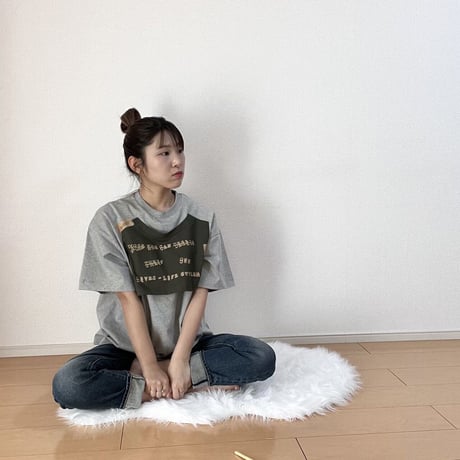 COTTON天竺　ガーゼTAPEプリントTシャツTOPS【BB21-902】 ~BLANC basque~