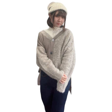異素材ドッキングカーディガン　875828 〜ayane〜