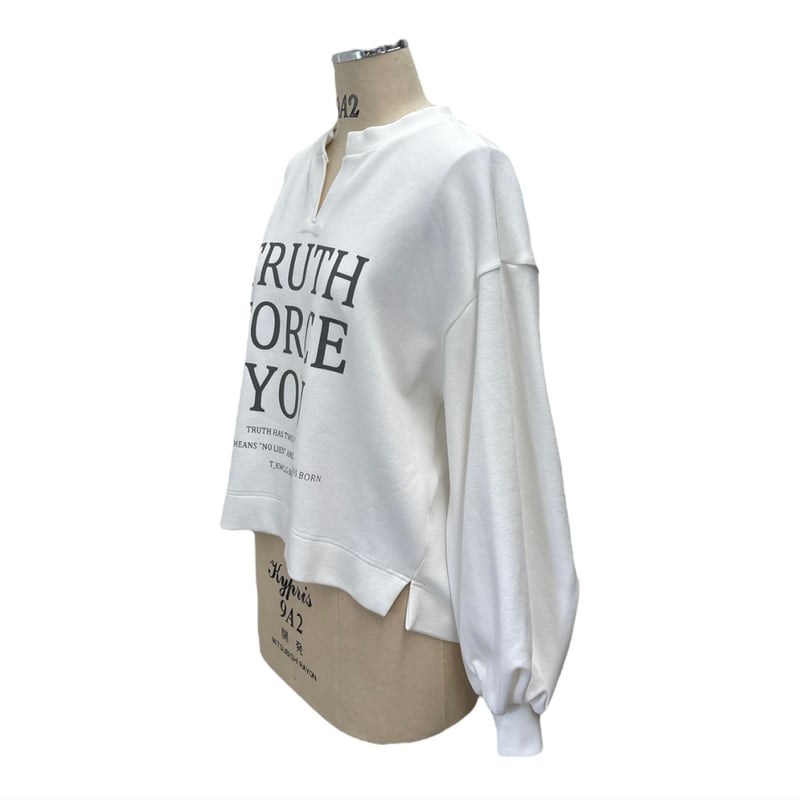 と*ん様 ayane ダンボール鹿の子キーネックプルオーバー　トップス　グレージ と*ん様 ayane ダンボール鹿の子キーネックプルオーバー