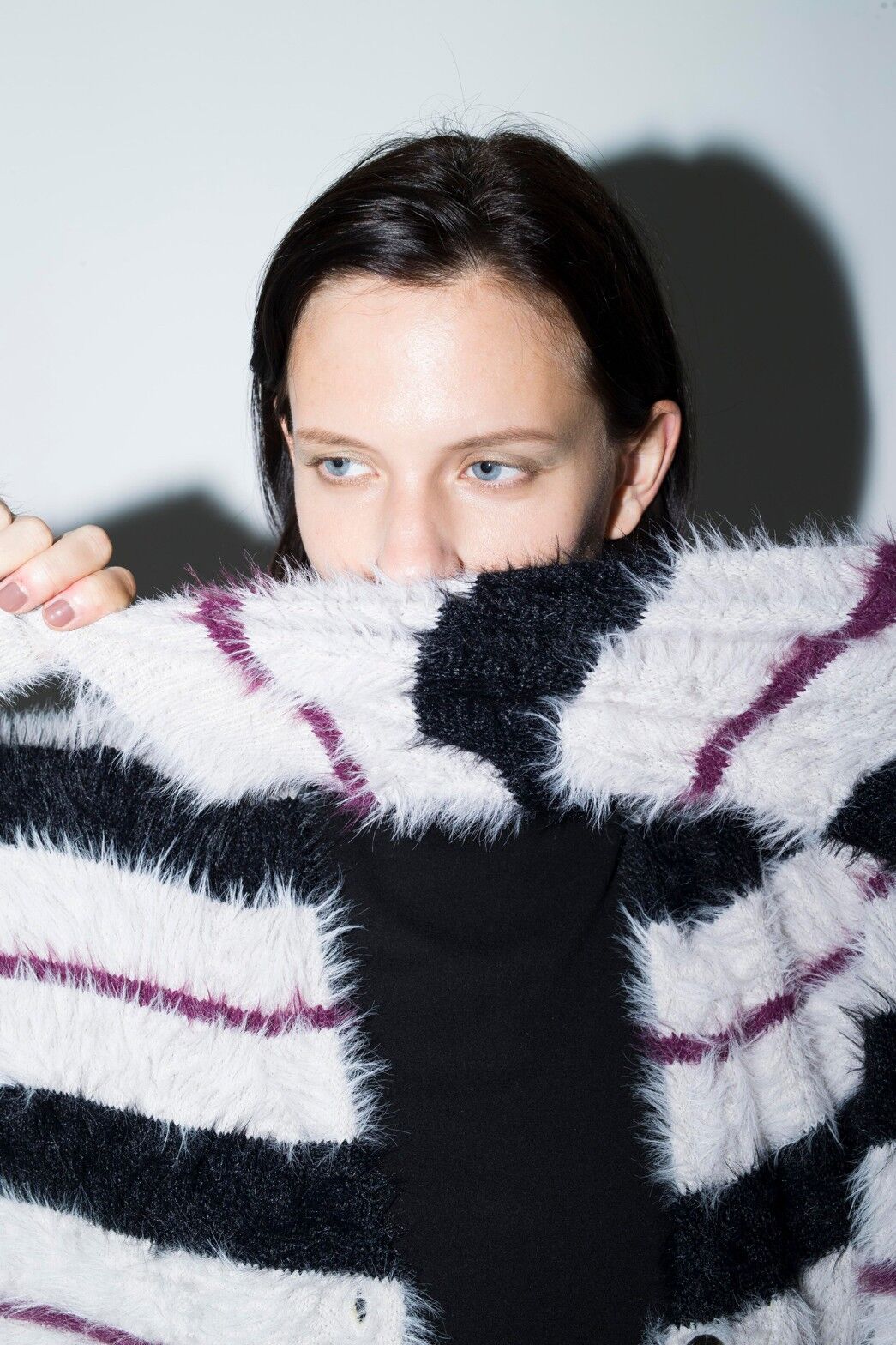 BO23-409N Shaggy Border Cardigan ～Boutique O